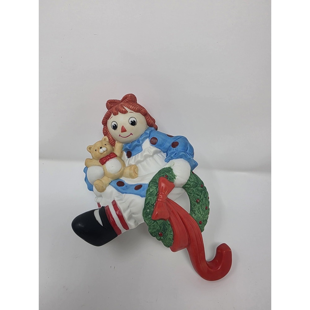 Vintage Flambr Stocking Holder,‎ Raggedy Ann, Hanger, Mantle, Christmas